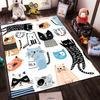 Cartoon Cat Pattern Area Rug - Cute Cats with Striped and Playful Designs" Suitable for use as an anti-slip1 for1room and bedroom sofas