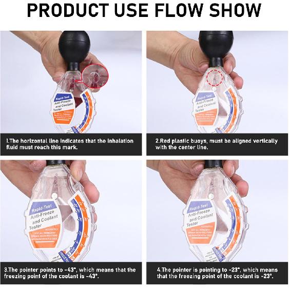 Coolant Tester Accessory, Automotive Professional Antifreeze Densitometer Freezing Testing Tool, Universal Coolant Hydrometer Tester For Winter And