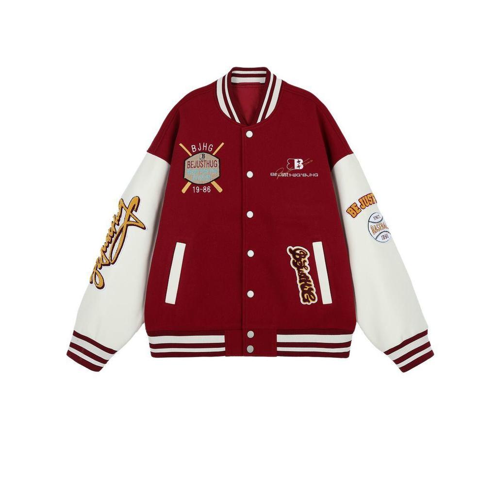 2025 Unisex Retro Embroidered Baseball Jacket - Loose Fit for Spring/Autumn
