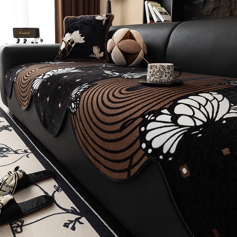 French Horse Brown High-End Pillow Cover Living Room Sofa Light Luxury Light Luxury Sofa Cover Sofa Towel Sofa Cushion