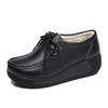 Women Genuine Leather Platform Shoes Winter Plush Walking Shoes 5cm High Wedges Heels Shoes Elegant Warm Mother Shoes