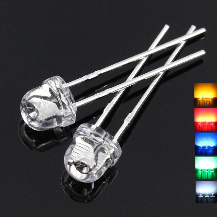 

100PCS 5MM Солом яний капелюшок LED Diode DIY Assorted Kit Super Bright F5 Light Emitting Diodes White Red Yellow Yellow Green Blue 5 colors x 20PCS