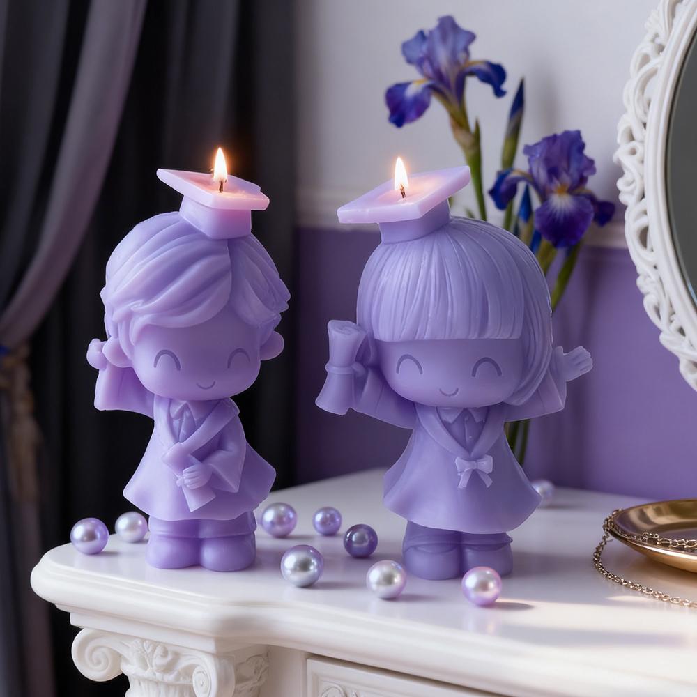 Cupid Little Angel Silicone Candle Mold DIY Gifts Aroma Candle Plaster Graduation Boy Girl Molds Soap Candle Making Supplies