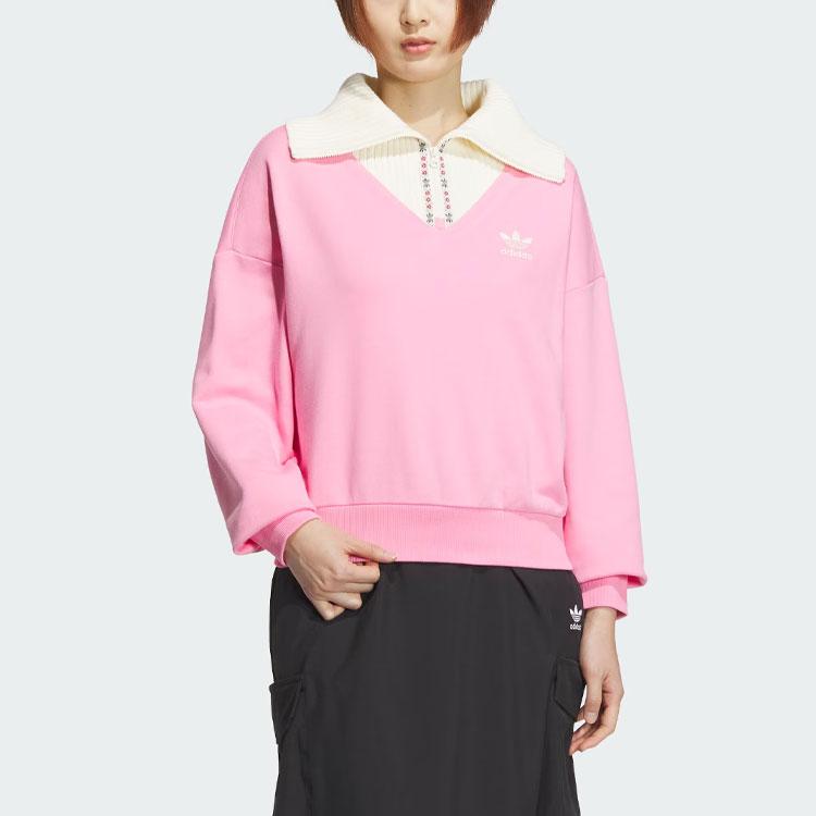 Adidas Originals X FEIFEI RUAN Crewneck Top With Logo Patch Women Tops Pink JE1607