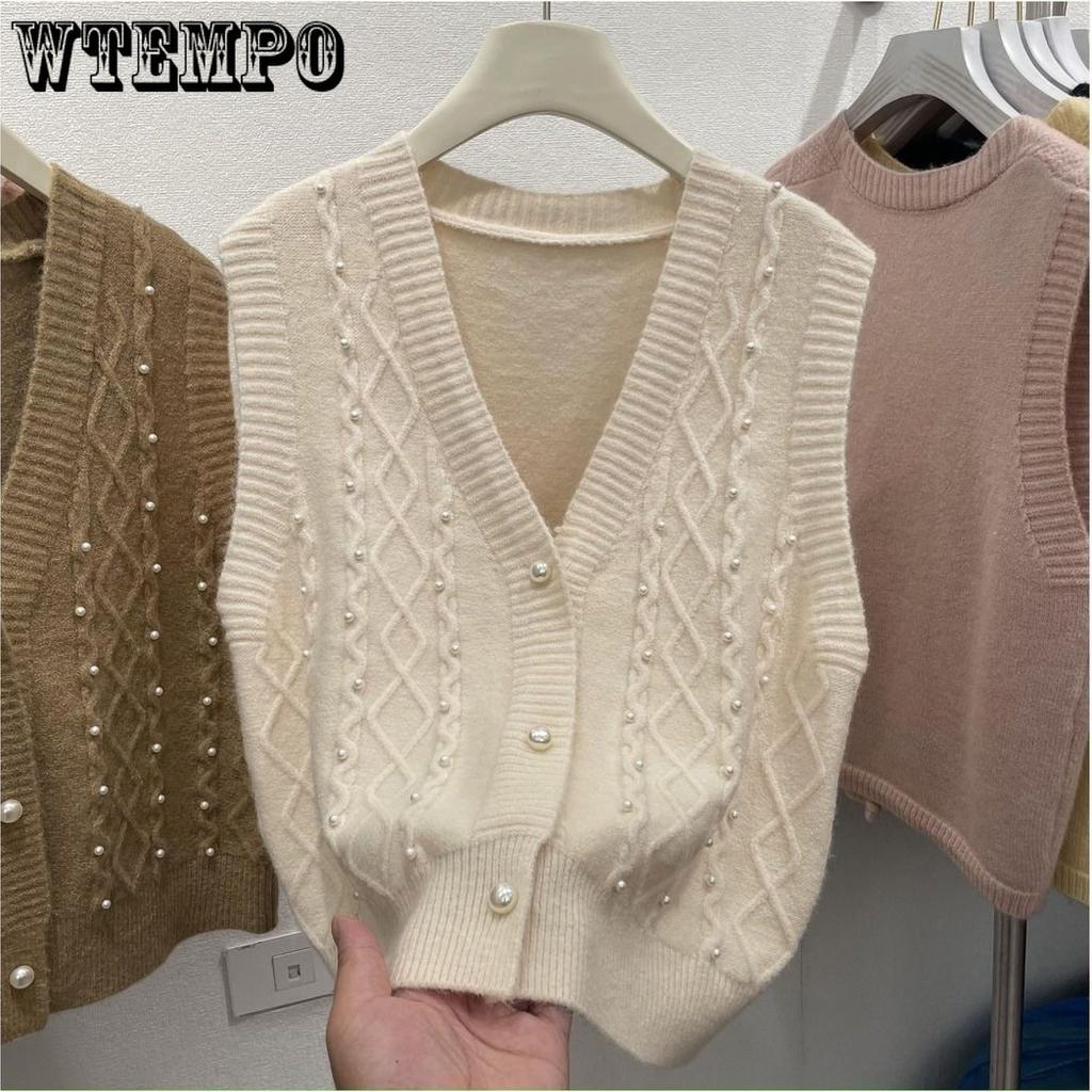 Spring and Autumn Women's V-neck Knitted Cardigan Vest Women's Outerwear Small Tank Top