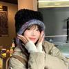 Cappello di Lana Carino con Orecchie d'Orso Giapponese per Donna in Autunno e Inverno Nuovo Caldo Cappello a Maglia che Mostra il Viso Protezione per Collo e Orecchie Cappello