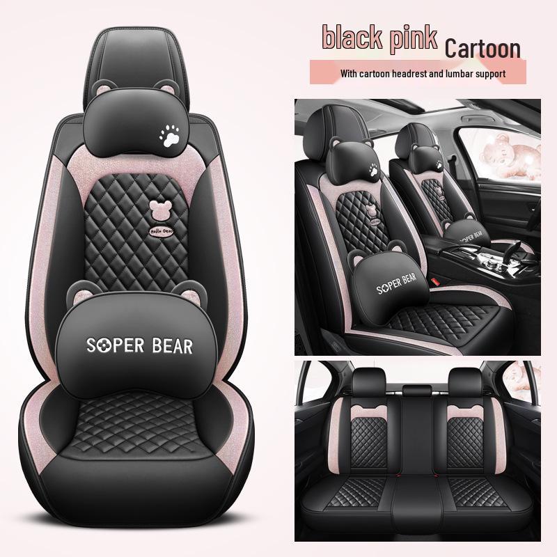 Universal Full Leather Car Seat Cover – All-Season, Cute Design, Full Surround Fit