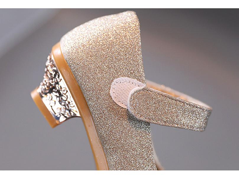 2023 Princess Crystal High Heels with Bow - Formal Leather Shoes for Girls' Runway and Performance