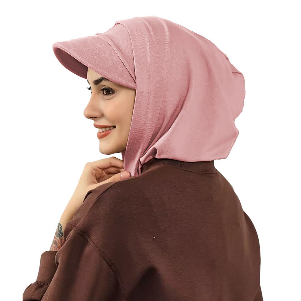 Full Coverage Bonnet Hijab With Visor Ready To Wear Modest Visor Underscarf Bonnet With Neck Cover Muslim Turban Cap