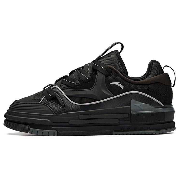 New Anta Bump Puffy Shoes Wear Resistant Slip Resistant Low Top Skateboard Shoes Men's Black 912238060-2