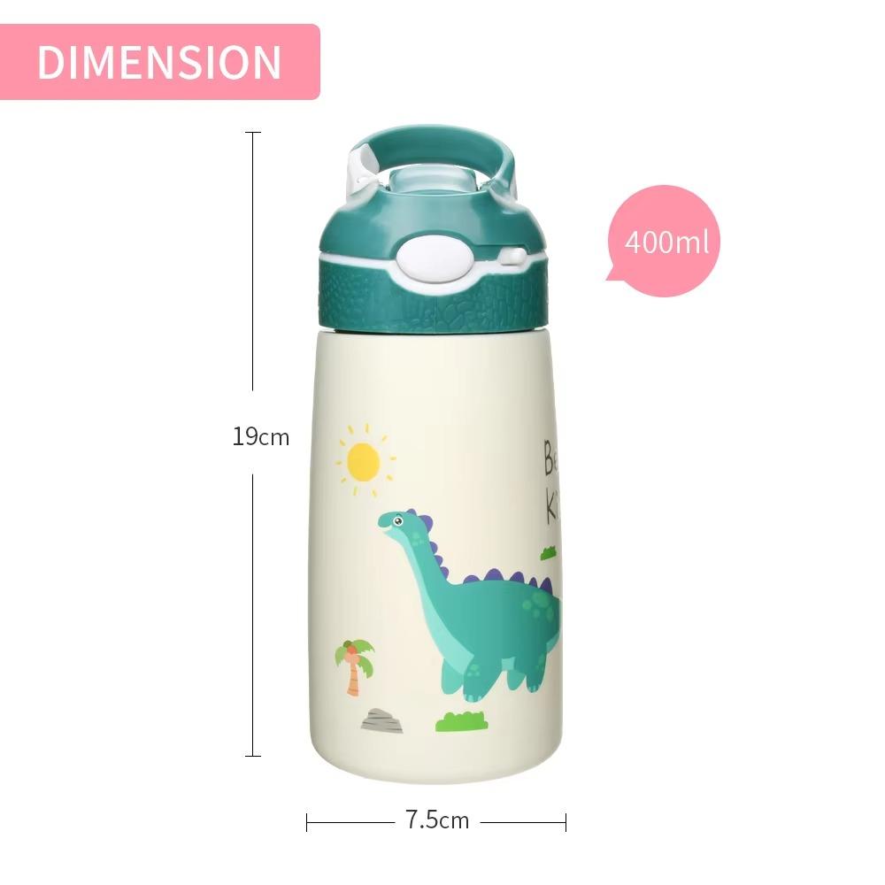 400ML Kids Water Bottle Cartoon Animal Thermos Mug Baby Duck Billed Straw 316 Stainless Steel Vacuum Flasks Thermos Bottle