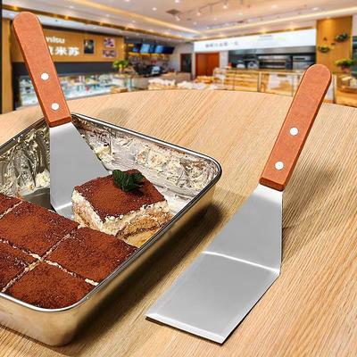 Edelstahl Holzgriff Pfannkuchenwender Kuchen Pizza Steak Eisenplatte Barbecue Heimküche Restaurant Kochwerkzeuge