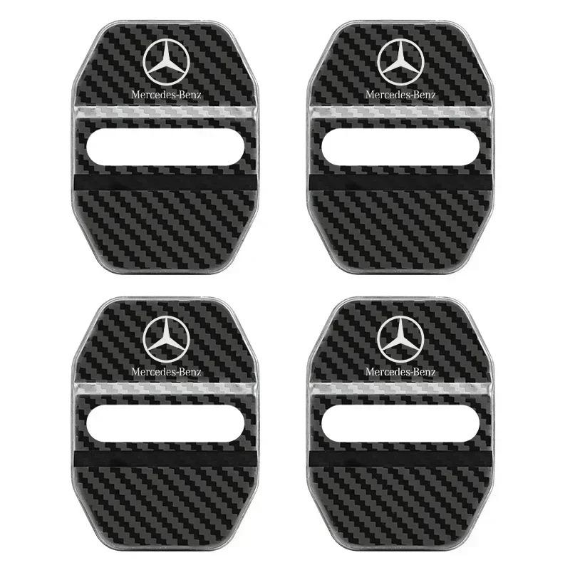BTP5   4PCS Car Door Lock cover Protect Buckle Cover Latch Stop Anti Rust Car Accessories For Mercedes Benz W211 W210 W213 W203 W205