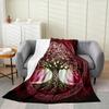 Tree of Life Flannel Fleece Throw Purple Geometry Artwork Super Soft for Bed Sofa Exotic Bohemian Style Bedroom Decor Twin X