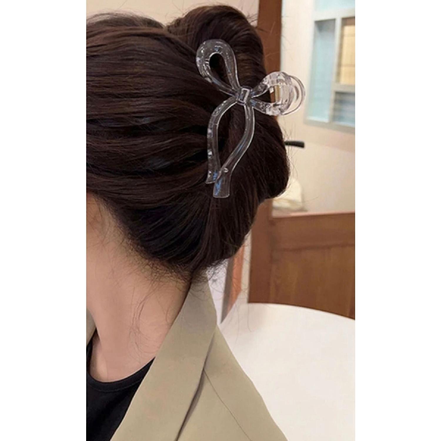 

Women s Large Size Transparent Bow Buckle (11cm) чистий