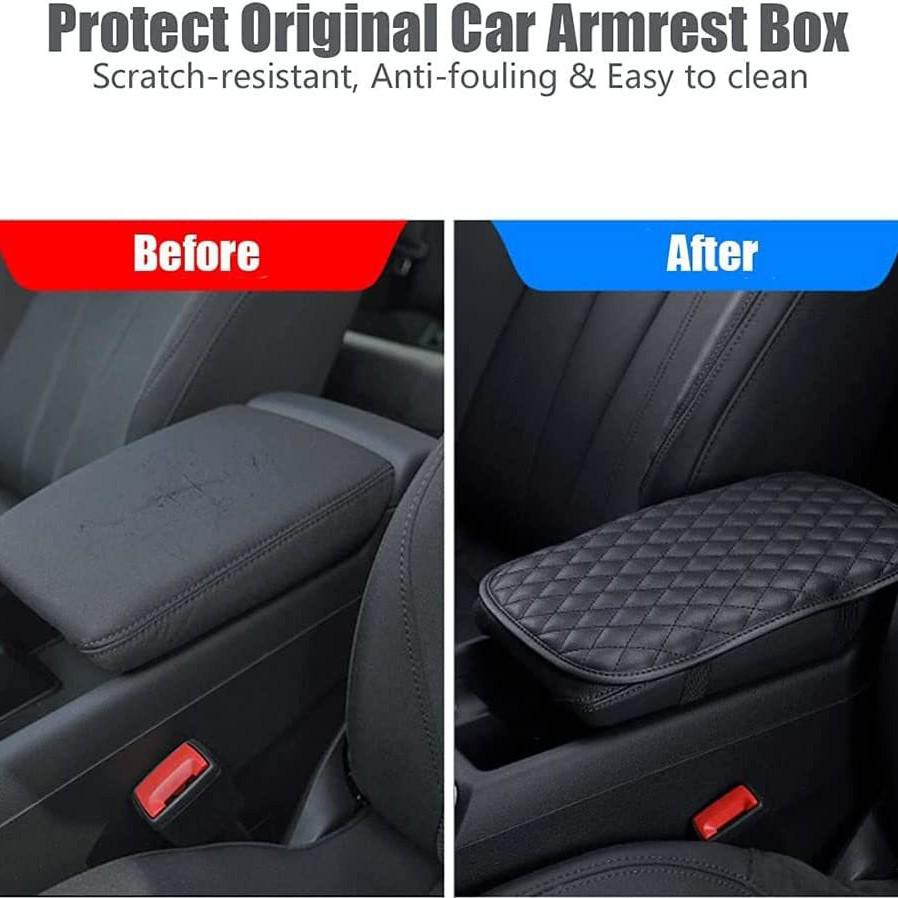 Universal Waterproof Non-Slip PU Leather Diamond Armrest Pad with Storage
