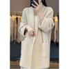 K-style Autumn and Winter Lazy Style Fashion Loose Temperament Mid Length Long Length Casual Knitting Cardigan Sweater Outwear Sweater