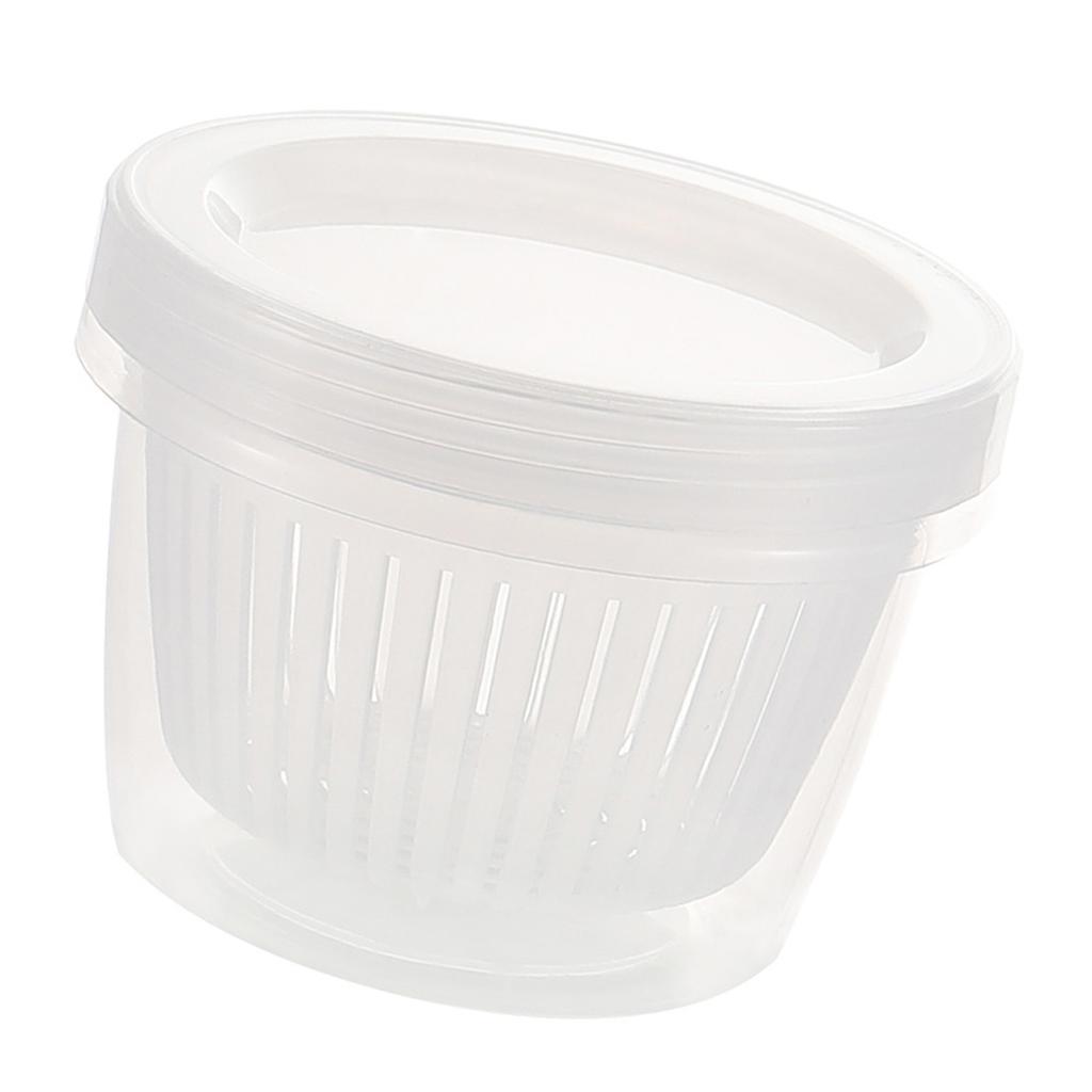 Fridge Scallion Box Round Draining Plastic with Sealing Lid Scallion Storage Container for Ginger