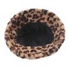 Autumn and winter velvet hat women's retro leopard print bucket hat casual versatile bucket hat sunshade basin hat