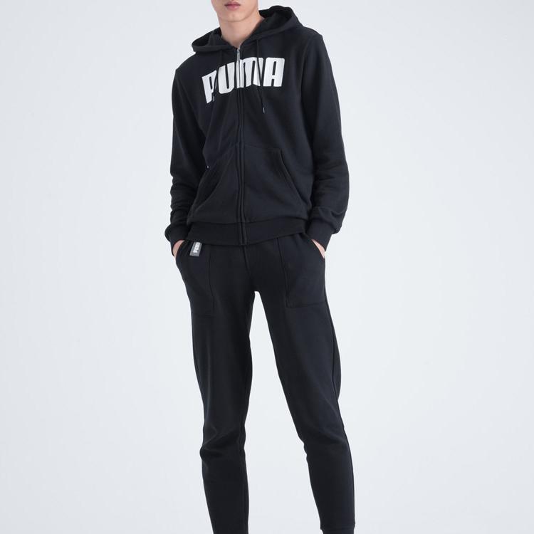 Puma Essential Printed Hooded Jacket Men Outerwear Black 855280-01