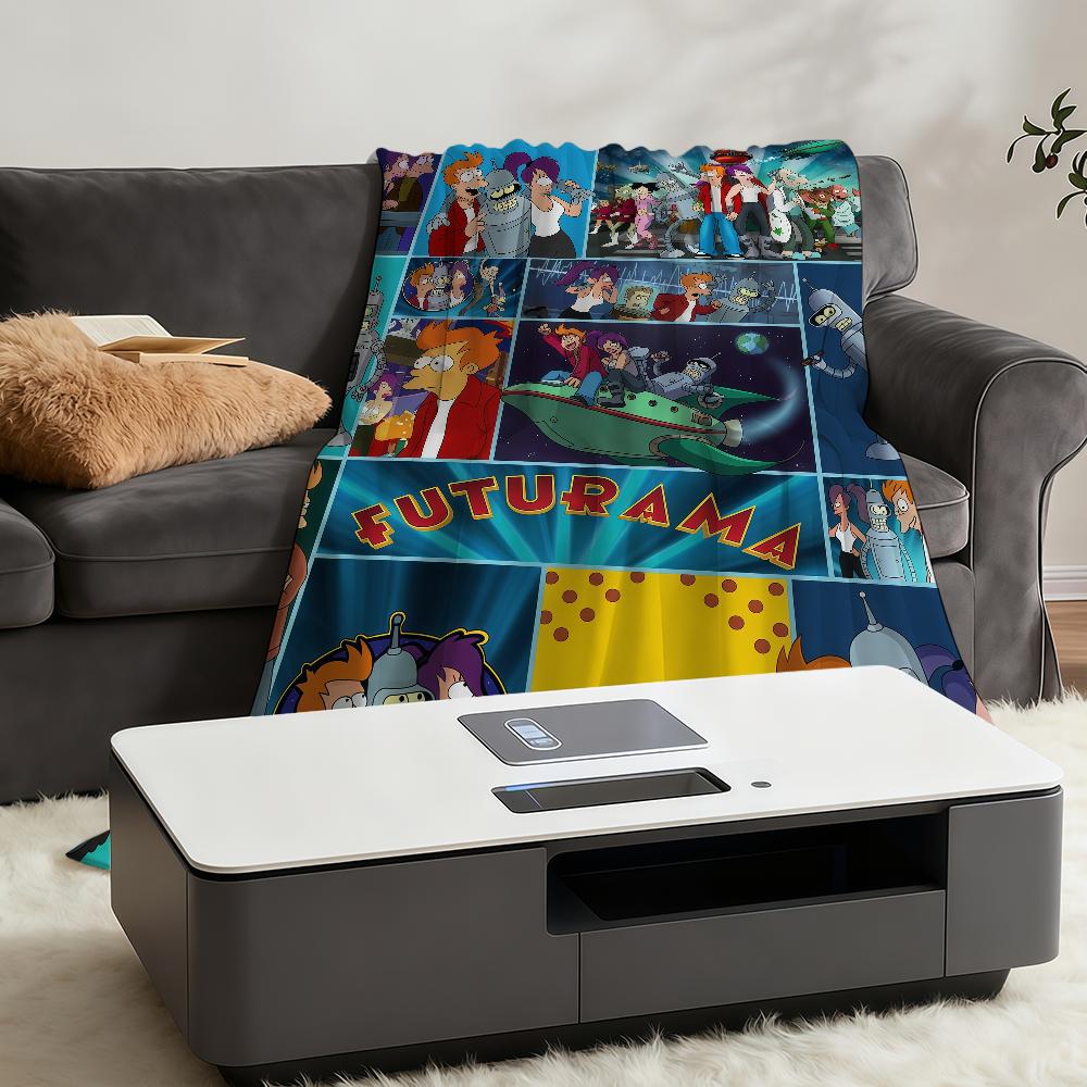 Blanket Throw Super Cosy Plush F-FuturamaS-ES Living Room Sofa Couch Childish CARTOON Birthday Gifts