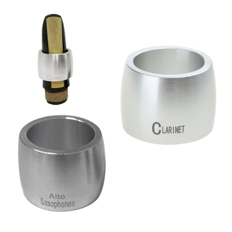 Aluminum Wide Ring Tenor Saxophone Mouthpiece Fastener Clip Compact Sax Ligatures for Tenor/Alto/Saxophone Mouthpiece