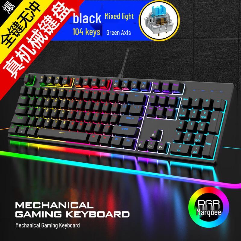 Teclado Mecânico RGB de 104 Teclas Zero Hour