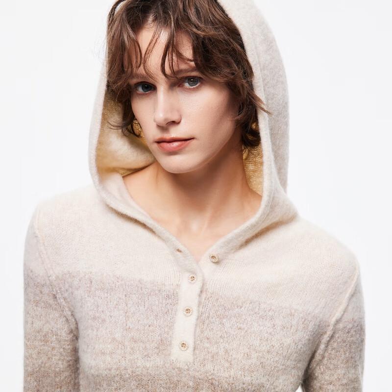 ONLY Women's Hooded Gradient Flare Sleeve Knit Sweater