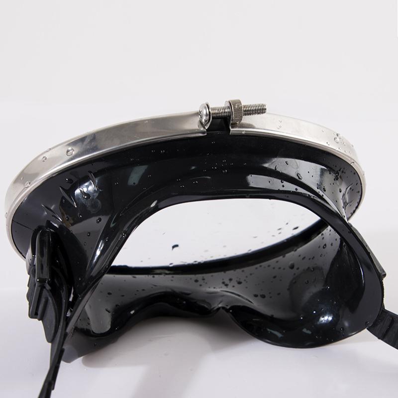 Oval Diving Mask Spearfishing Mask Classic Retro-Style Panoramic Wide View Goggles Tempered Glass Lens For Adults
