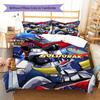 GrendizerUFO Pattern Bedding Quilt Set Quilt Cover Pillowcase Home Decoration Birthday Gift (1 * duvet cover + 2 * pillowcase, without core)