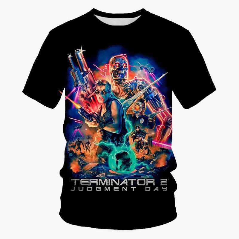 Classic Movie Terminator 3D Print Sports Quick-dry Breathable Men T-shirt Outdoor Street Harajuku Y2k Casual Short-sleeve Summer