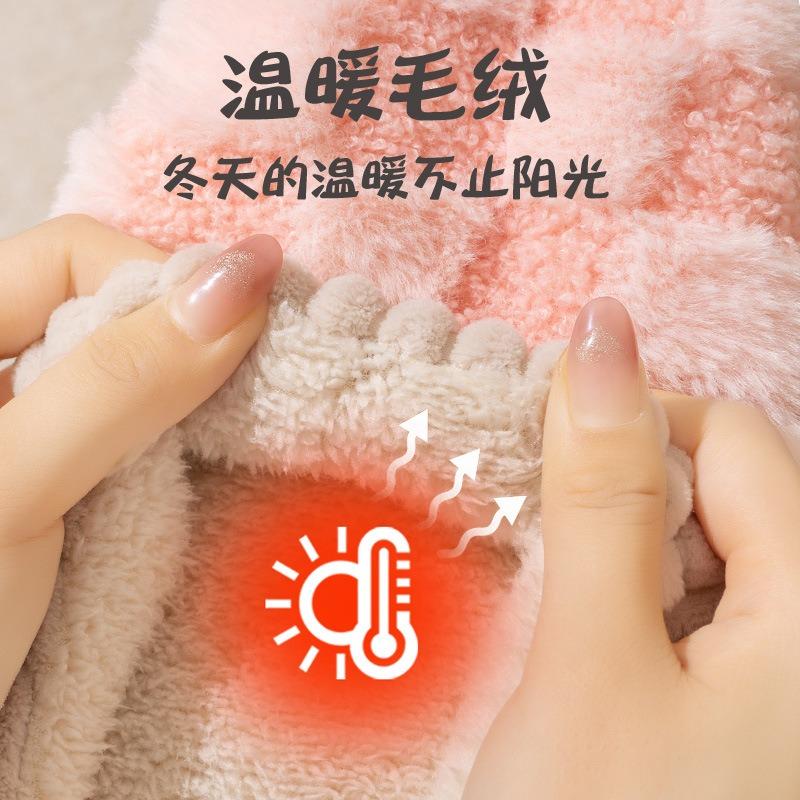 Cotton slippers women's winter new home indoor thick bottom warm home non-slip wool slippers women