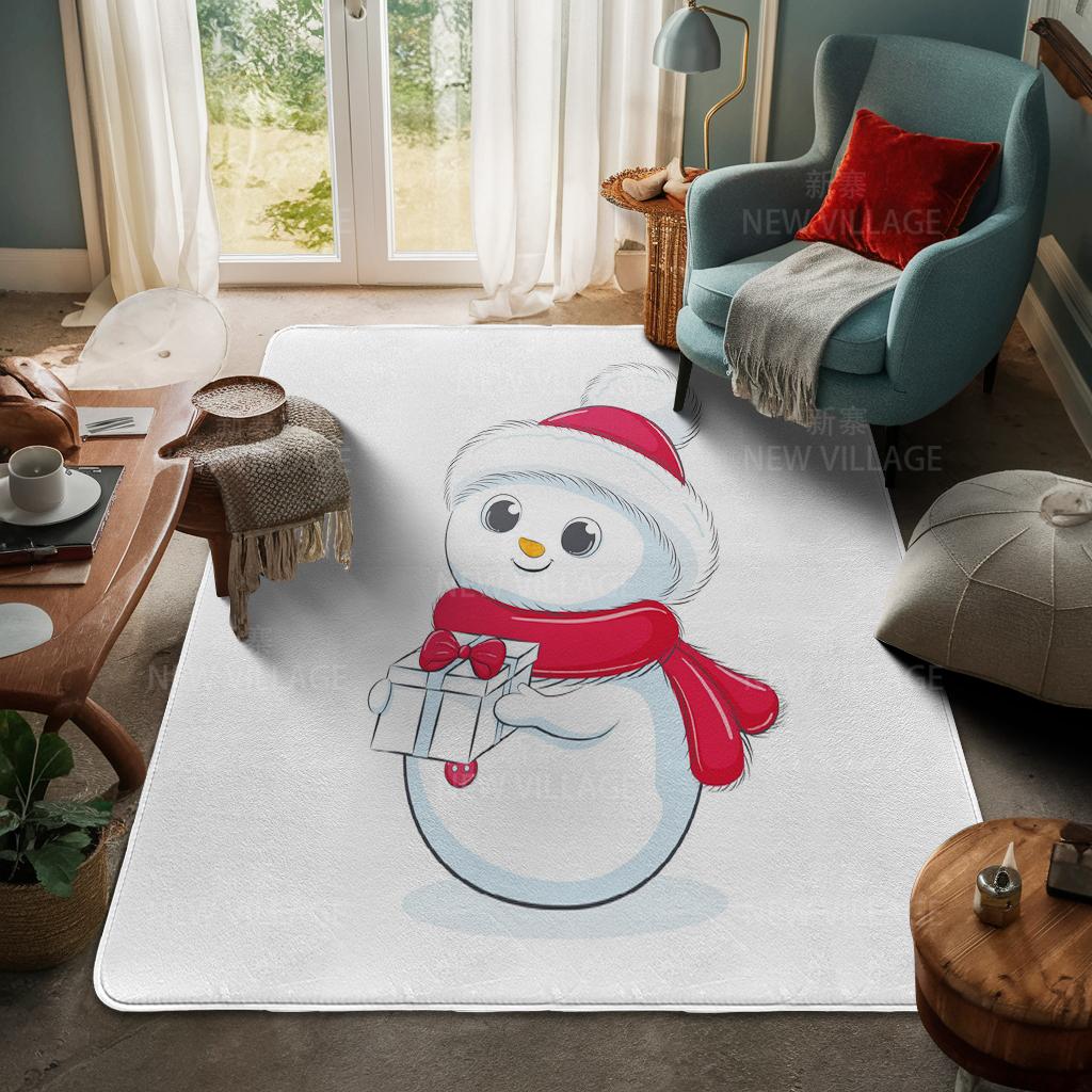 House Entrance Carpet Home Door Mat Living Room Bath Foot Bathroom Non-slip Water Absorption Rugs Bath Merry Christmas Winter