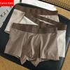 Men's Retro Maillard Cotton Boxer Briefs - Mid-Waist Comfortable & Breathable Trunks