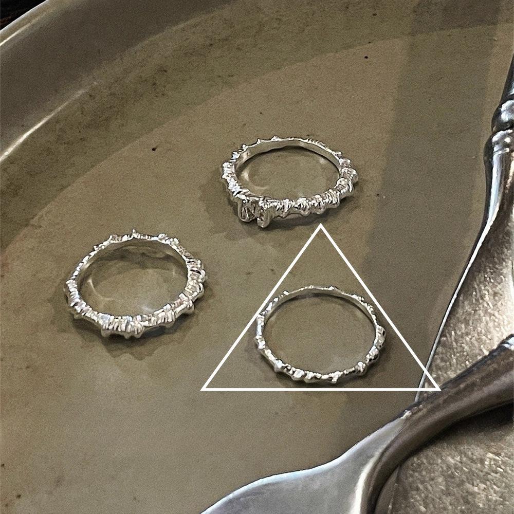 Retro S plain ring, non-fading light luxury index finger ring, open ring.