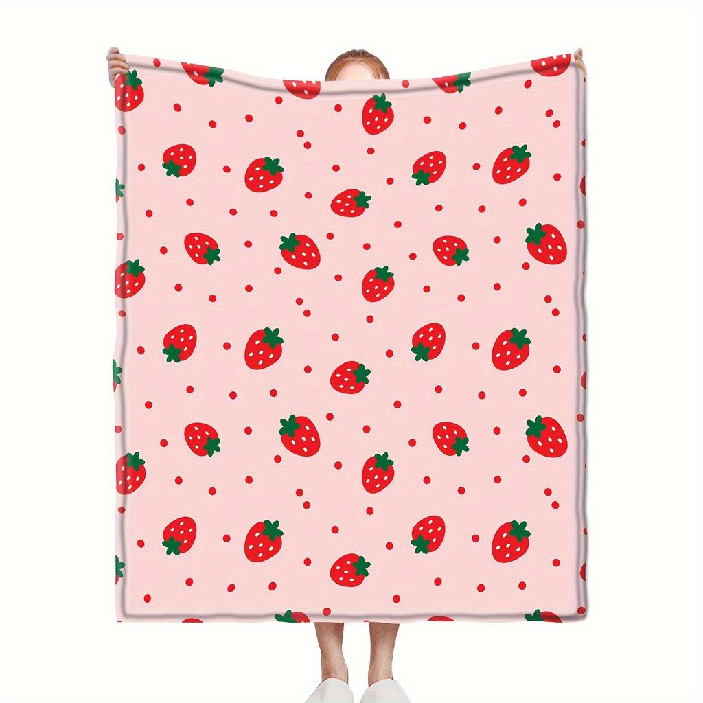 Source Strawberry Flannel Blanket Digital Printing Four Seasons Universal Blanket Air Conditioning Blanket Nap Blanket