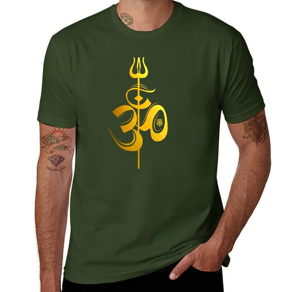 Om Señor Shiva Lanza Divina Tridente Trishul Camiseta Tshirt Sudadera Niños Blancos Estampado Animal para Niños Unisex Camisetas de Algodón