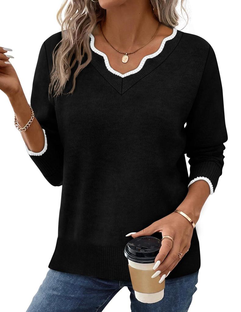 Women's Casual Solid Color Knitted Pullover Sweater - Autumn/Winter Collection