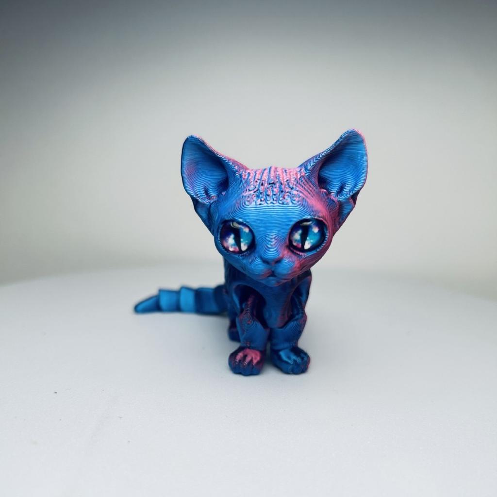 12cm Creative Mini 3D Printing Cute Siamese Pet Cat Toy New Simulation Animal Home Decoration Model Children Birthday Gift