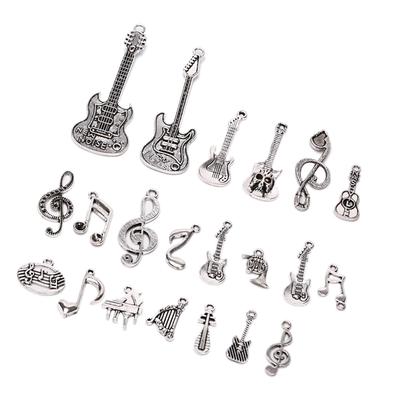 21Pcs/Set Vintage Guitar Musical Note Charms Pendant Diy Jewelry Findings