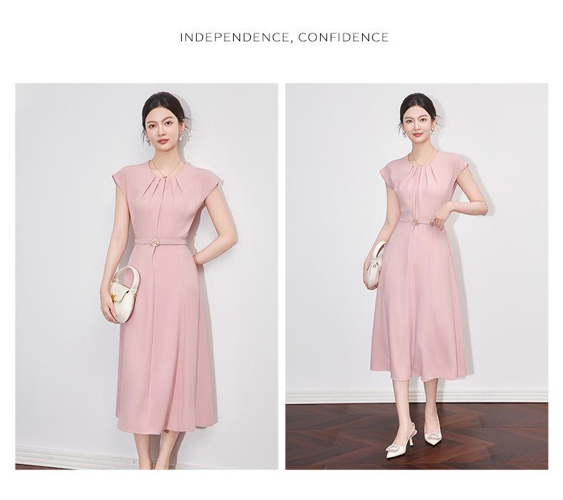 Elegant French-Inspired Slimming Waist Dress for Women