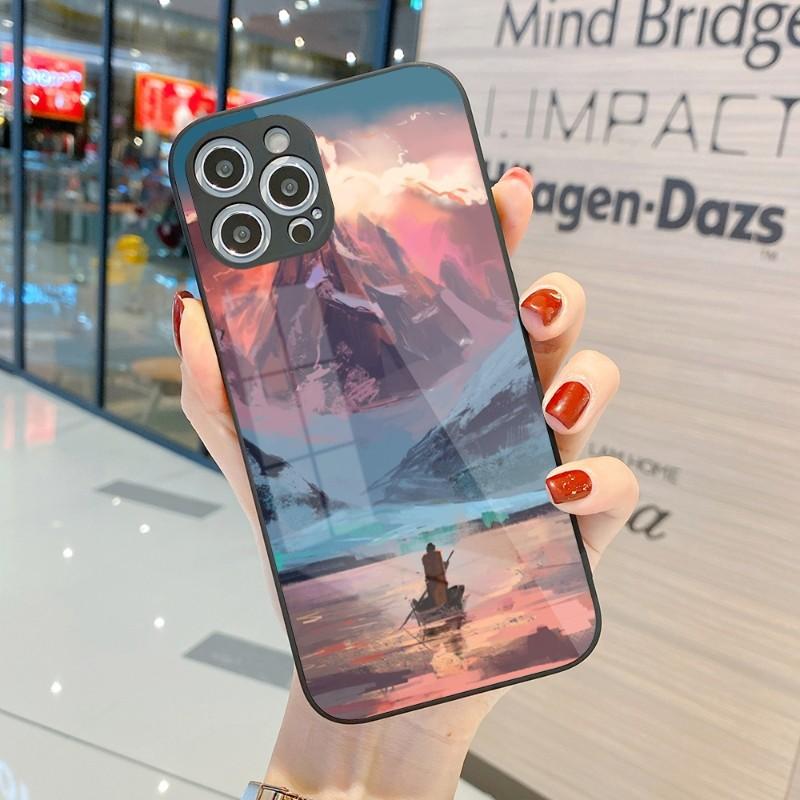 Cool Painting Art Phone Case For IPhone 14 13 12 11 Pro Max X XR XS 8 7 Plus Liquid Glass Color Phone Cover