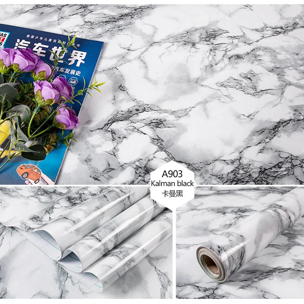Self Adhesive Wallpaper Marble Pattern Kitchen Waterproof Oil Resistant Dirt Resistant Stickers Furniture Renovation Wallpapers