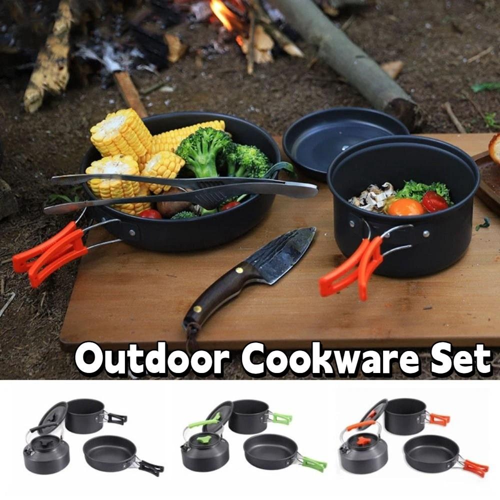 Frying Pan Outdoor Cookware Set Kettle Picnic Pot Set Camping Tableware Kitchen Equipment
