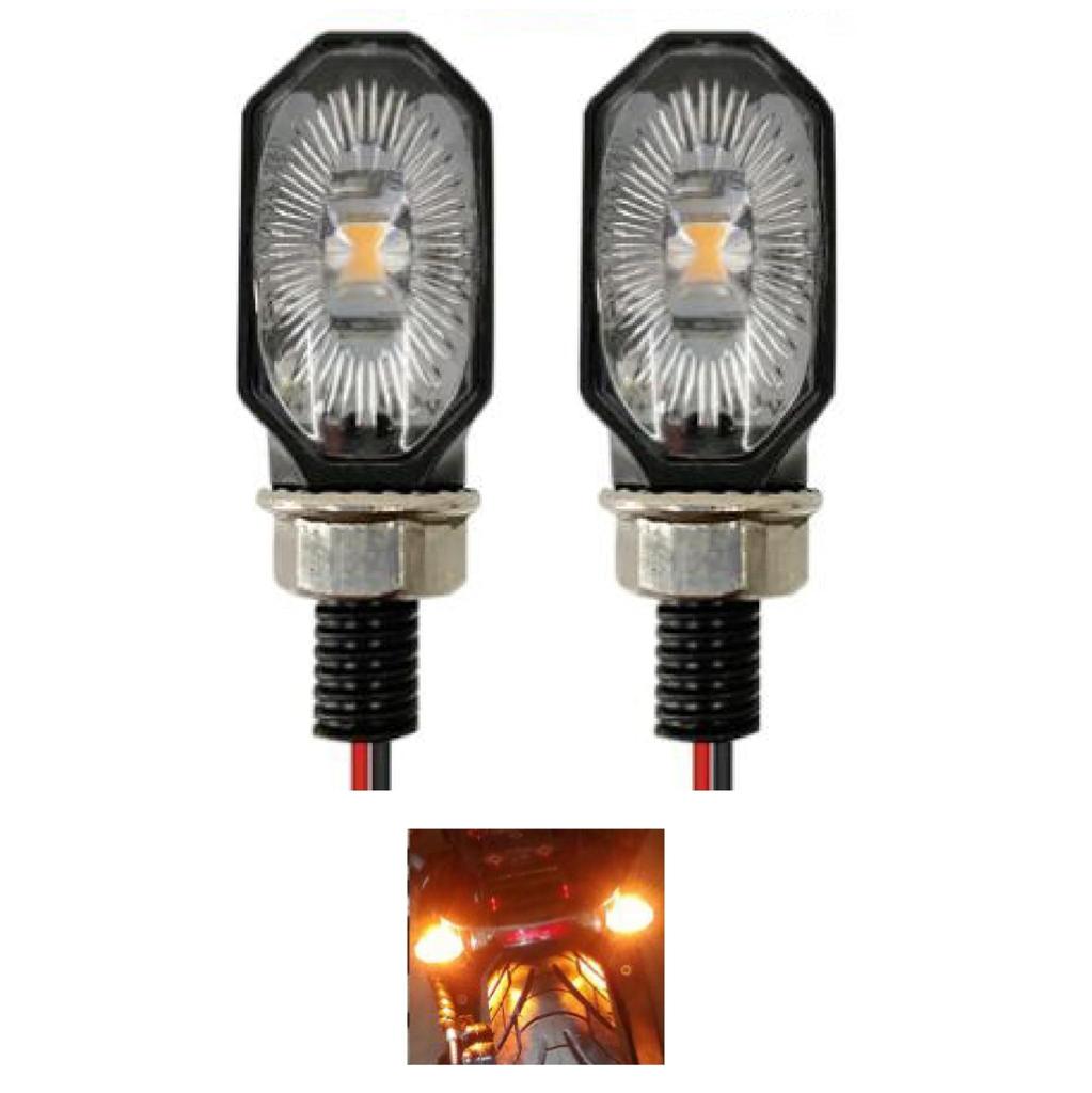 Motorcycle High Brightness LED Turn Signal Light Mini Small Oval Selectable IP67 Waterproof Amber Illuminated Cub Super Cub Monkey Gorilla Drag Star