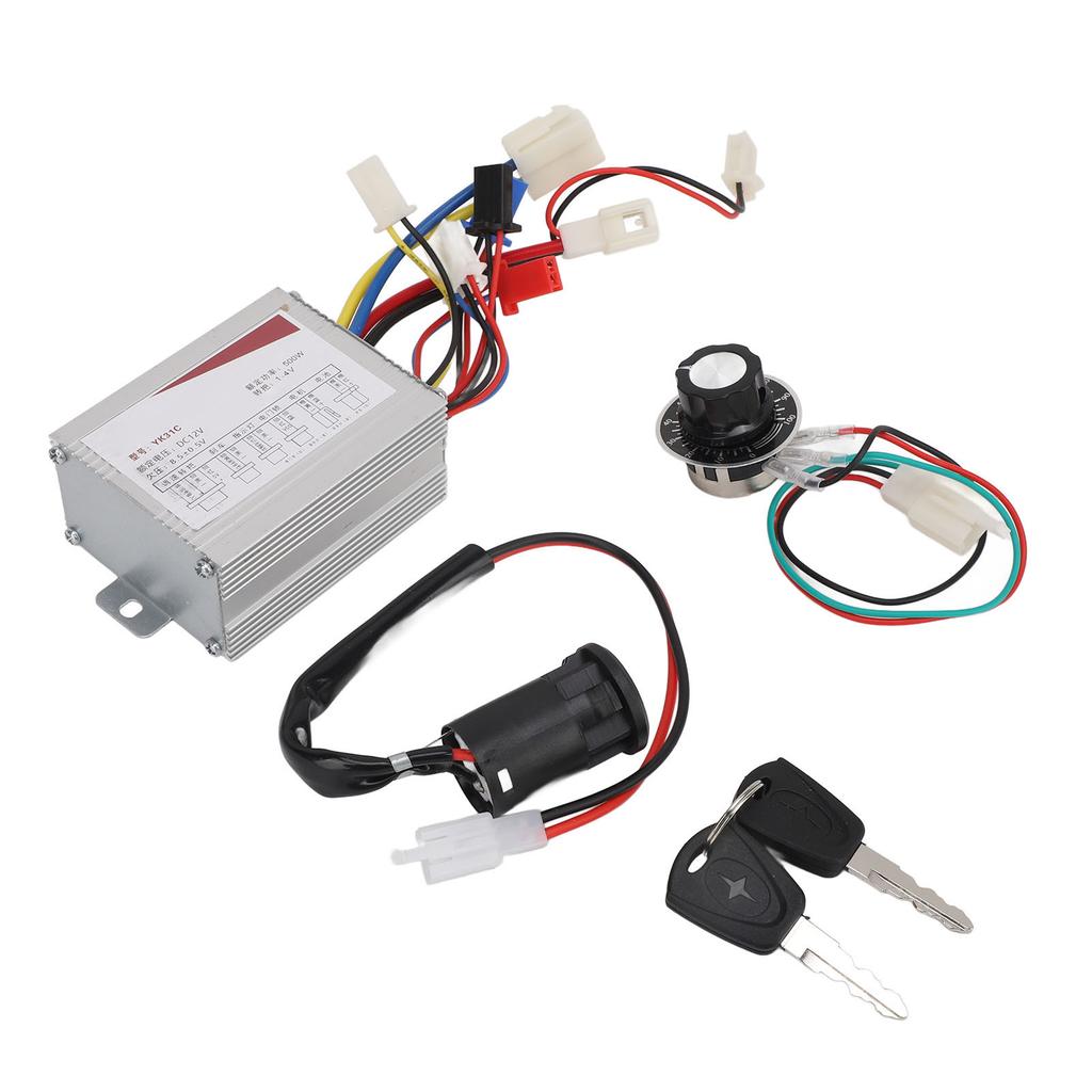 Controller per Bicicletta Elettrica 12V 500W Interruttore Controllo Velocità Set Chiave di Blocco per Tricicli Elettrici Motociclette