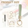 uxcell Leather Wristlet Keychain with Gold Car Keychain Holder for Men and Green Keyring, Anti-Loss D-Ring Women,