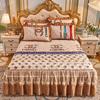 Princess Lace Quilted Bed Spreads Crystal Velvet Bedding Sheets Set King Queen Size Thick Winter Warm Cotton Wedding Bed Cover