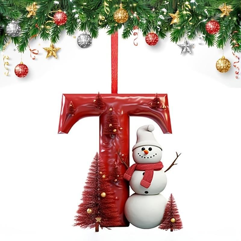 1Pcs Navidad Gift 26 Letters Acrylic Pendant For Christmas Tree Personalized Xmas Decoration Holiday Home Ornaments