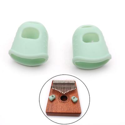 2 Stück Kalimba-Silikon-Fingerspitzenschutz für Kalimba-Anfänger, Anfänger, Grün, Größe L
